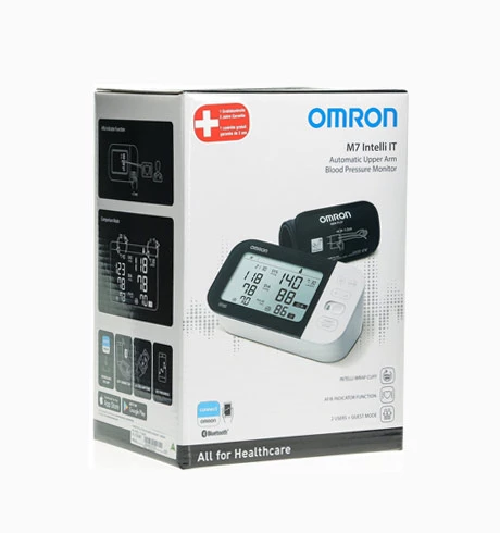 Tensiomètre à bras OMRON M7 Intelli IT 2020 : avec brassard intelligent,  Bluetooth et l'application Omron Connect - Boutique Fisaude
